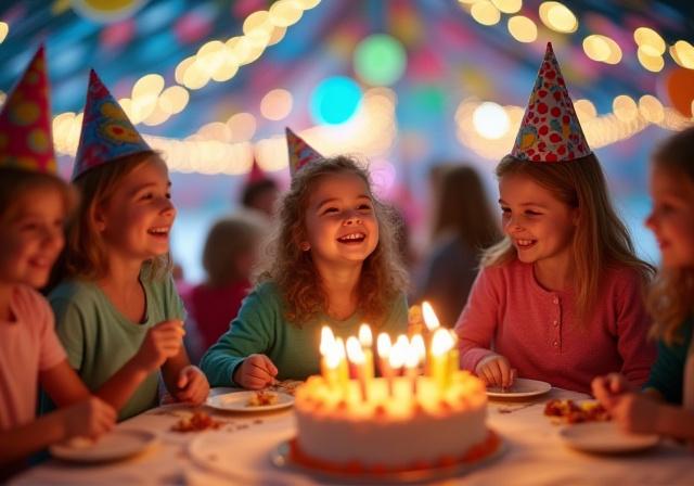 Children celebrating a birthday party in the arena function room.